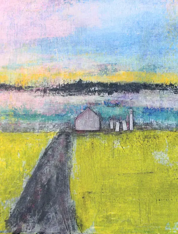 Akrylmålning Purple Rain av Britt-Marie Torgilsman