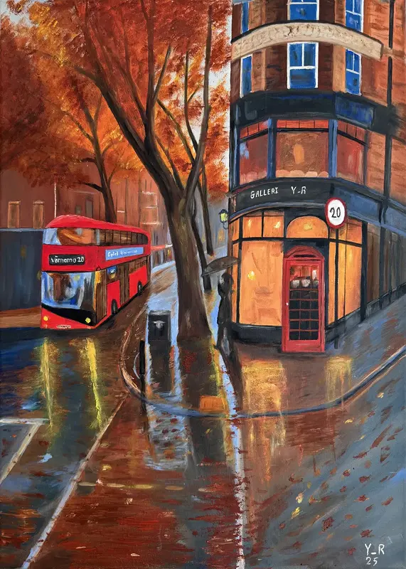 Oljemålning Efter regnet av Yohan Rashmeh