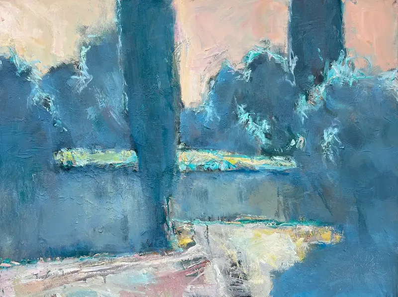 Oljemålning Lake at Dusk av Zakhar Shevchuk