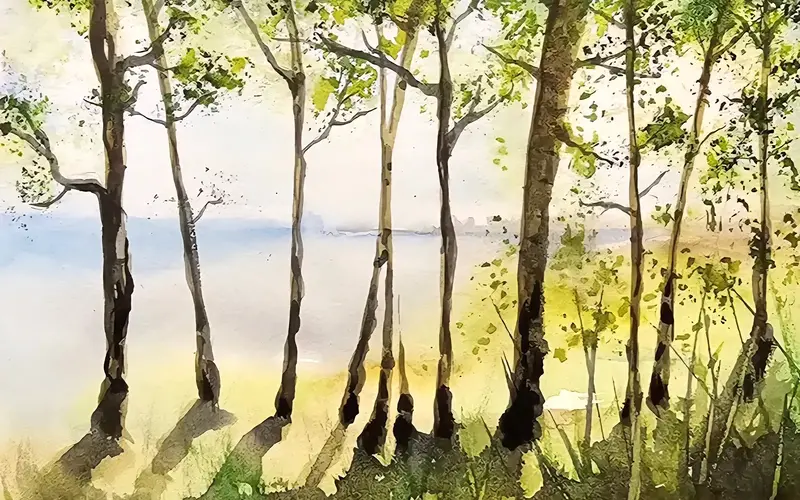 Akvarell Promenad av Gunilla Zaar Akne