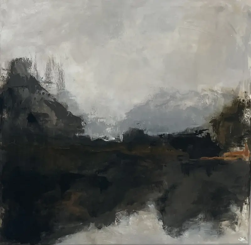 Akrylmålning Magnetit av Johanna Hallberg