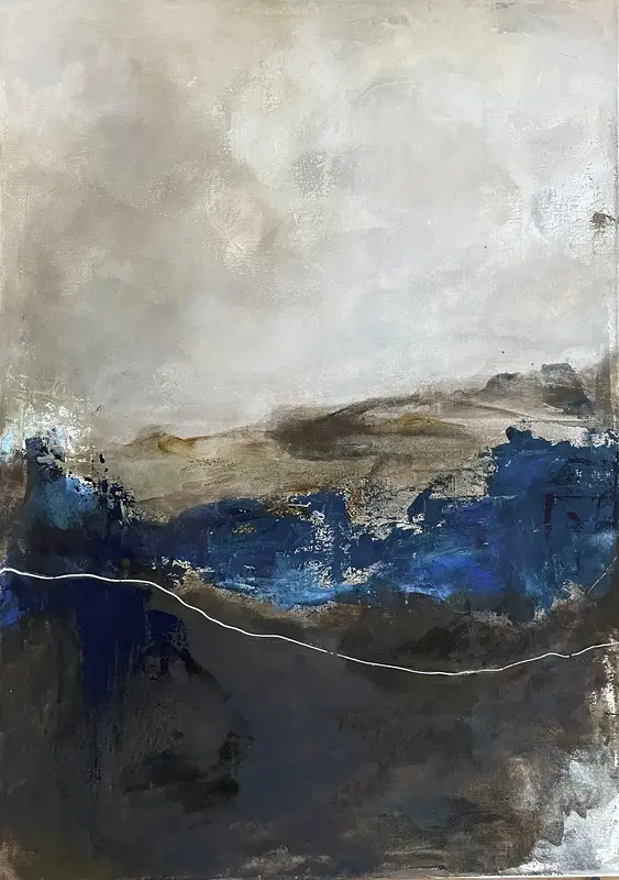 Akrylmålning Tide av Johanna Hallberg