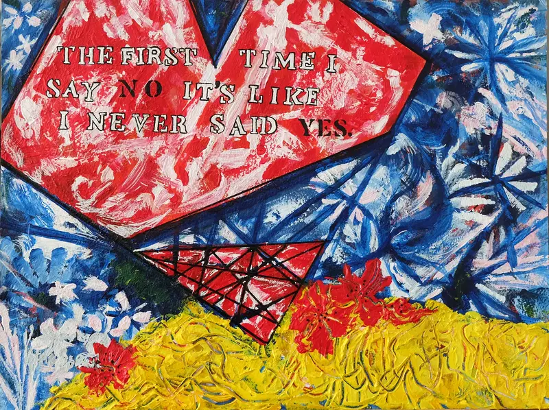 Akrylmålning Statement # 3 av Stina Sjöstedt