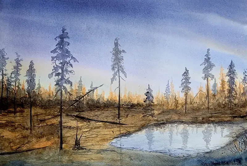 Akvarell Surmyr av Lena Bovin Adolfsson