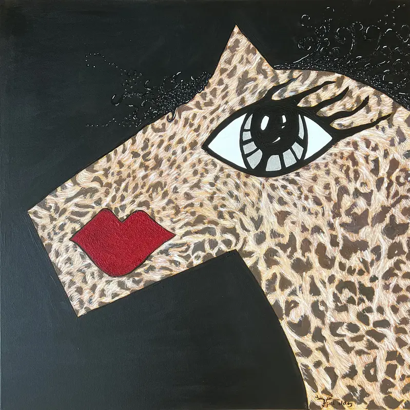 Akrylmålning Dalopard av Catarina Hjort Tolstoy