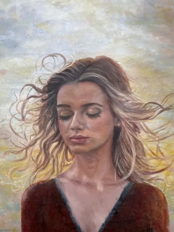 Oljemålning Be free with me av Marianne Dufva