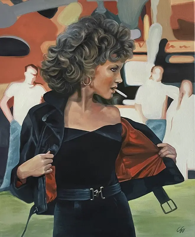 Akrylmålning Sandy av Sandra Sjöberg