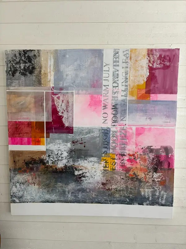 Akrylmålning No varm july av Margit Hanquist