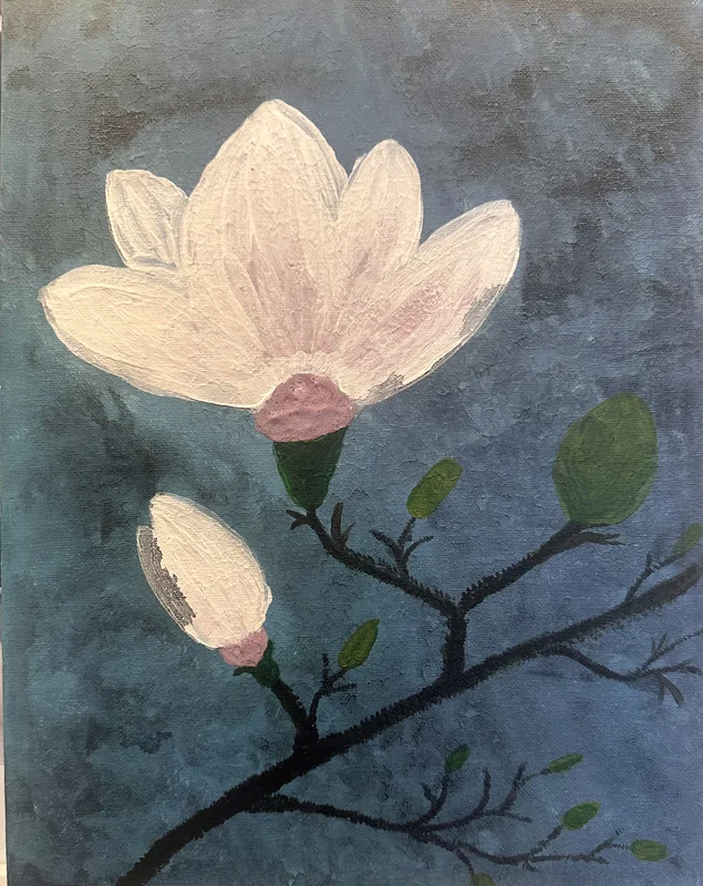 Akrylmålning Magnolia av Kia Berg
