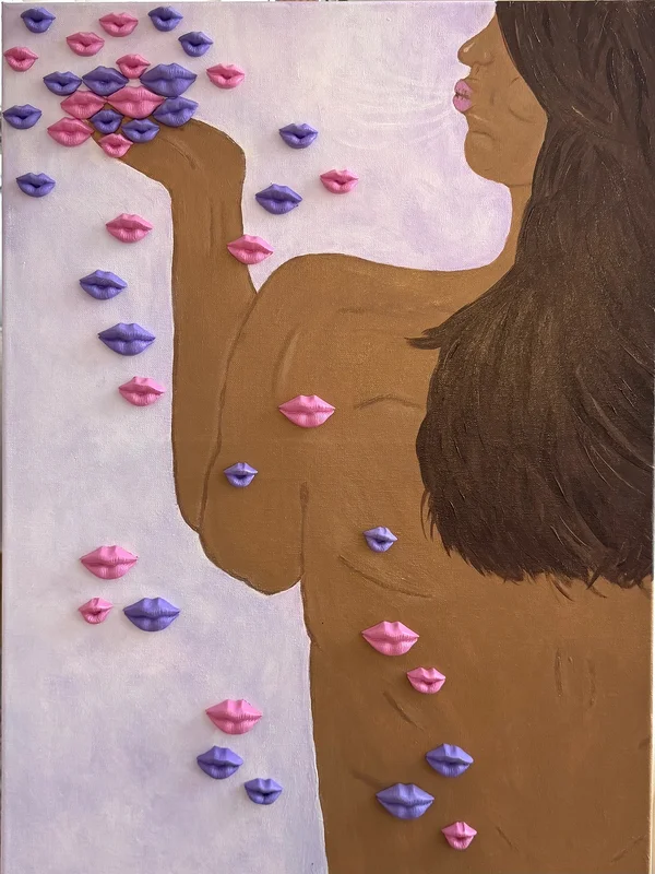 Akrylmålning Colorful Kisses av Janni Nilsson