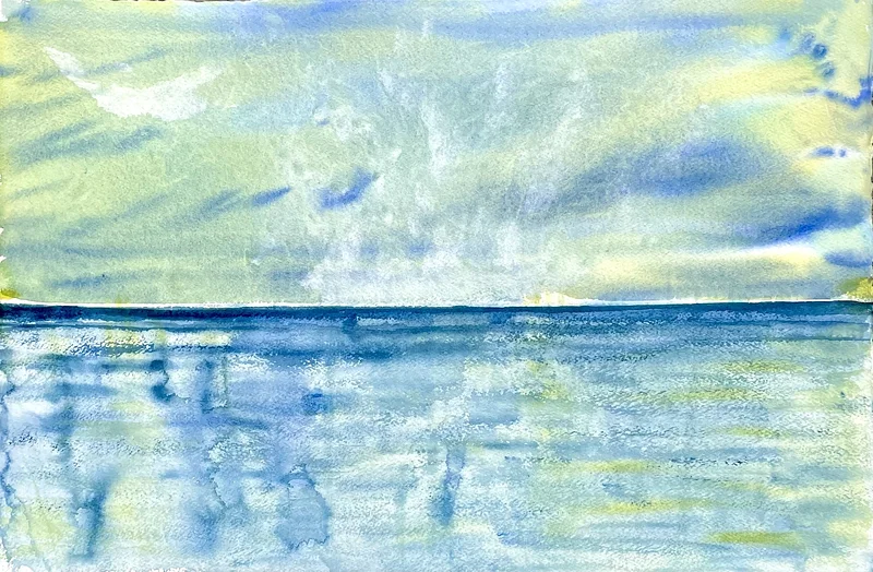 Akvarell Havet 1 av Lena Sjöberg