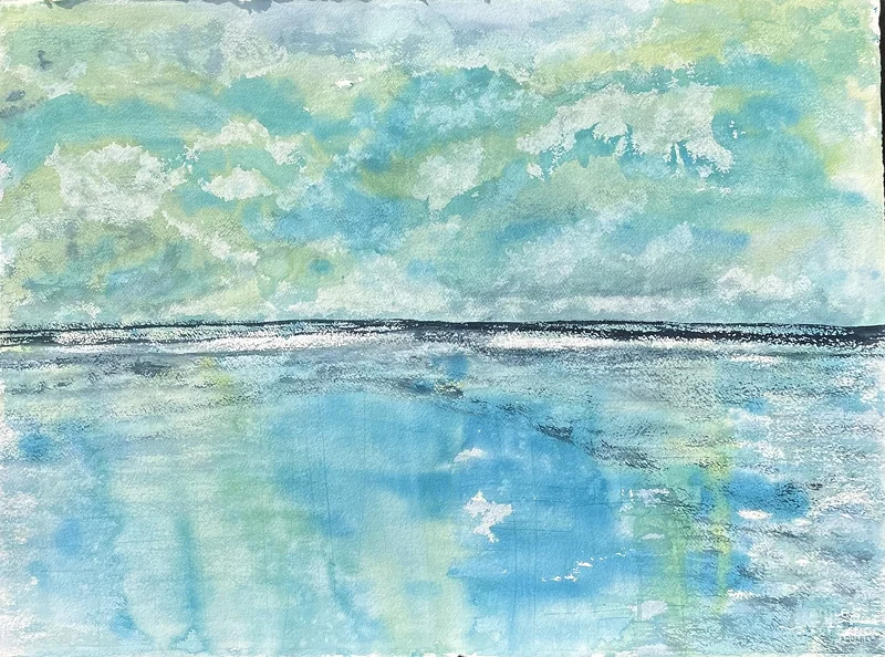 Akvarell Havet 2 av Lena Sjöberg