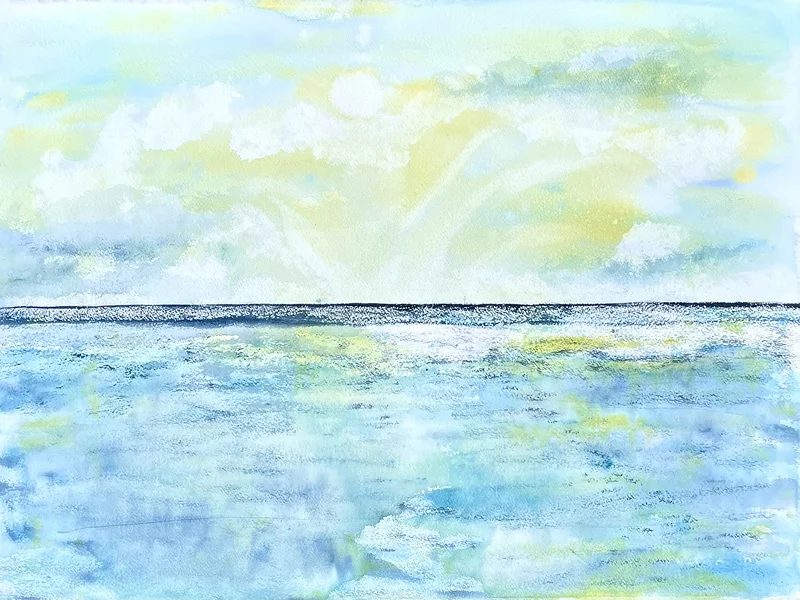 Akvarell Havet 3 av Lena Sjöberg