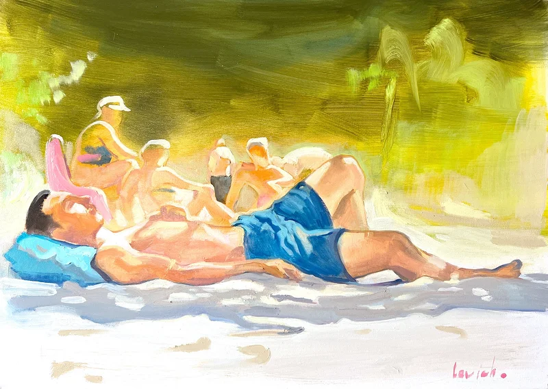 Oljemålning Resting Faun av Alexander Levich