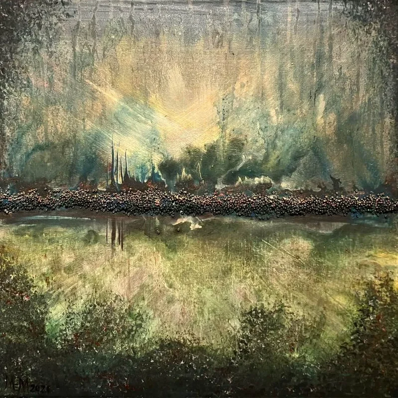 Akrylmålning Morning has broken av Marilyn Miller