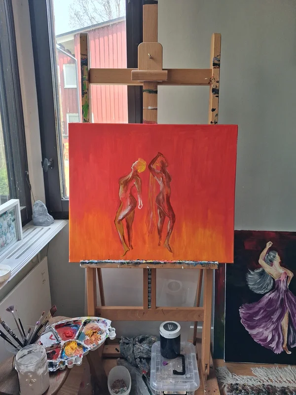 Akrylmålning Sunny days av Lisa Brunelius