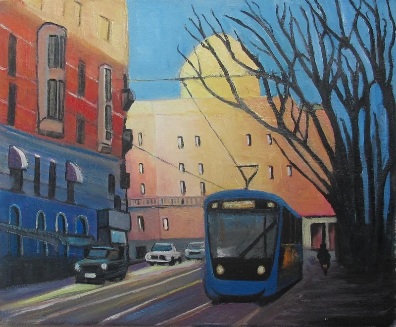 Oljemålning Hamngatan av Jan Wineström