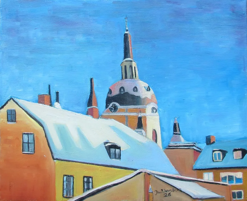 Oljemålning Katarina kyrka av Jan Wineström
