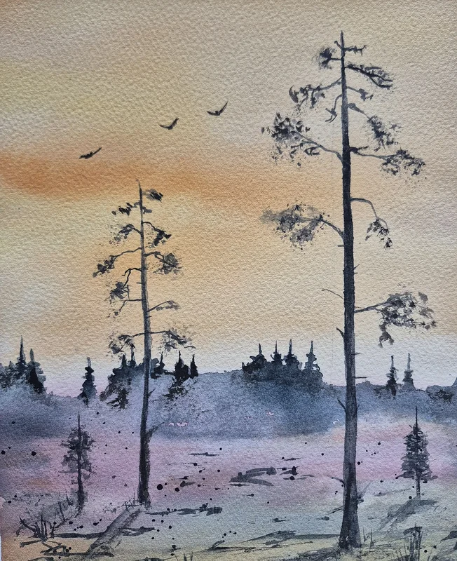 Akvarell Gläntan av Monica Kindh