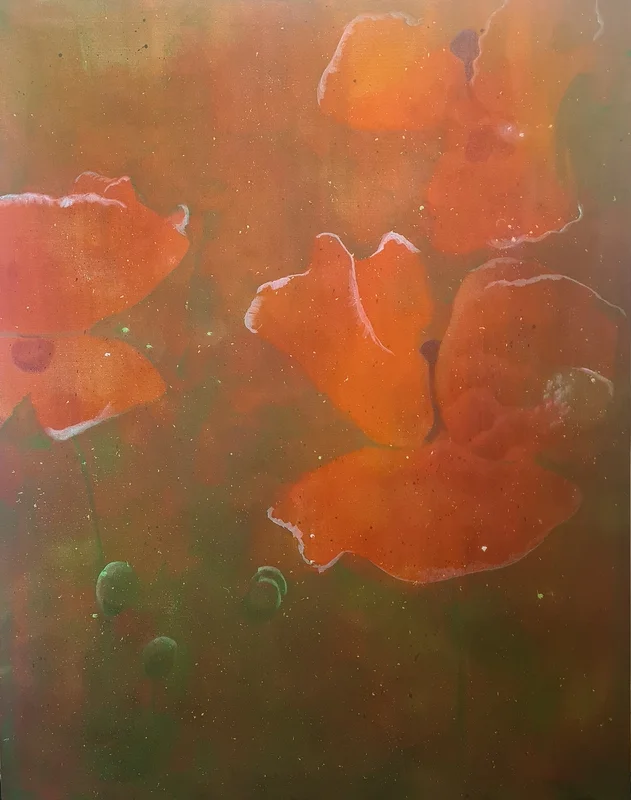 Akrylmålning Them Poppies av Emma Berglund