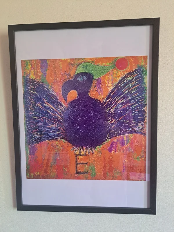 Akrylmålning ARTPRINT Här ska jag sova i natt. Nattmössorna 2 av Liselott Ringström