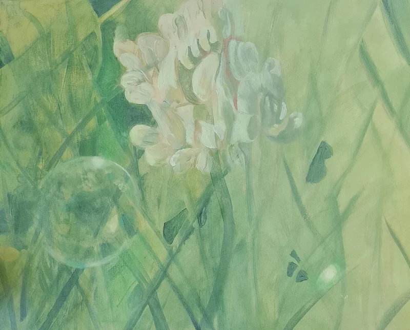 Akrylmålning Faded summer memory av Emma Berglund