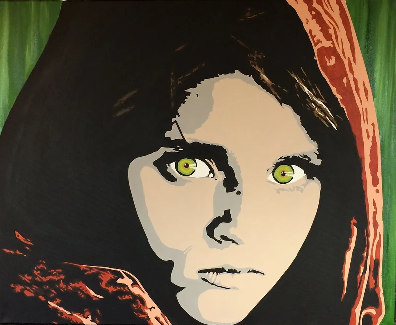 Akrylmålning Afghan Girl av Peo Fröding