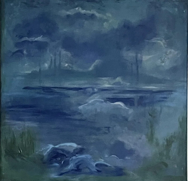 Akrylmålning Himlen föll i havet av Rebecca Rohlin