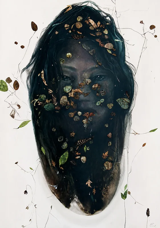 Oljemålning Eyes of Singularity av Elen Alien