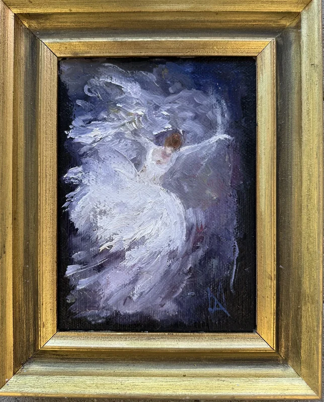 Oljemålning Flying ballerina av Annette MA Stocker