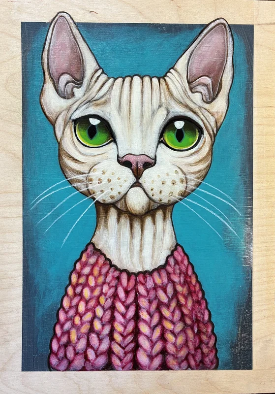 Akrylmålning ”Cool Cat” av Sosi Ney