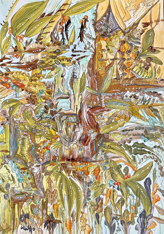 Akrylmålning Djungle av Angelika Arctadía