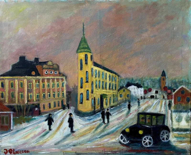 Oljemålning Strykjärnet av Jan-Olof Larsson