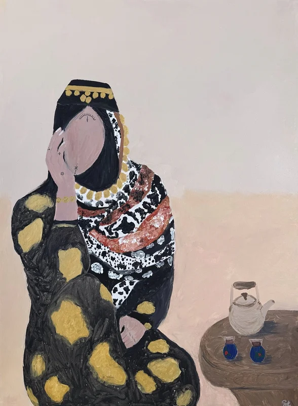 Akrylmålning The Kurdish Muse av Safa Khalaf