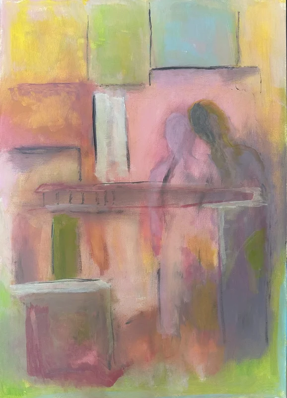 Akrylmålning Kitchen kiss. av Mia Brunell Livfors