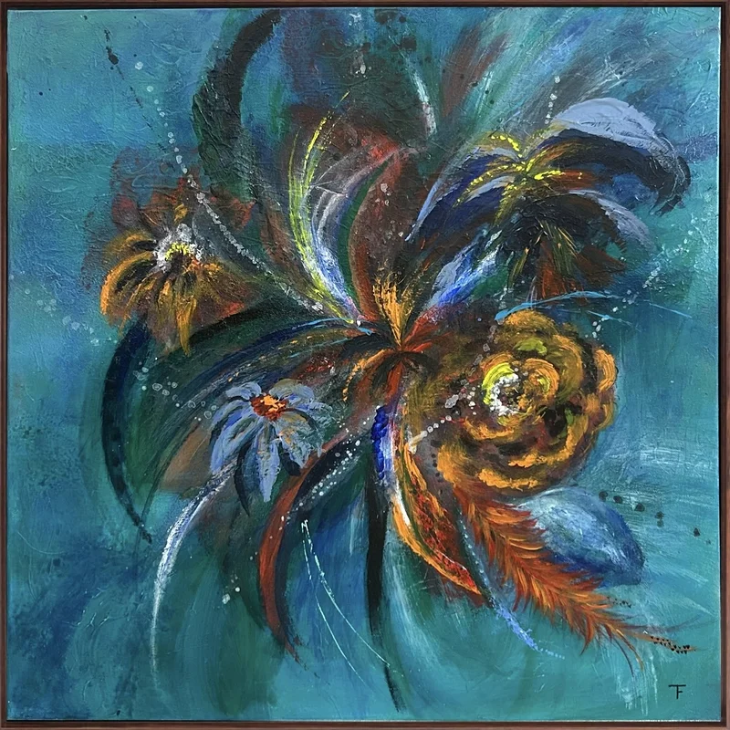 Akrylmålning Flower delight av Tina Fornbrandt