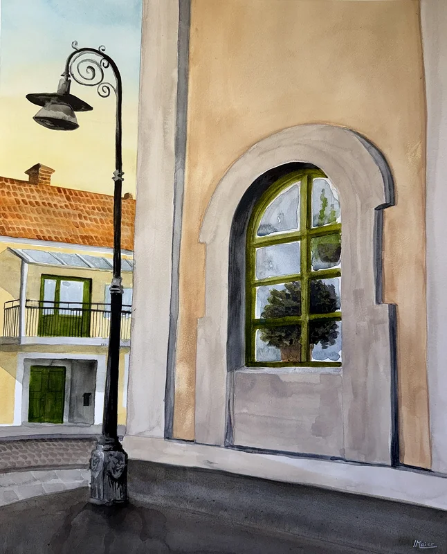 Akvarell Gatuhörnet av Ida Maier
