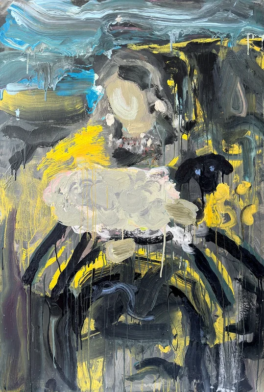 Akrylmålning Sheep with Blue Eyes av Zakhar Shevchuk