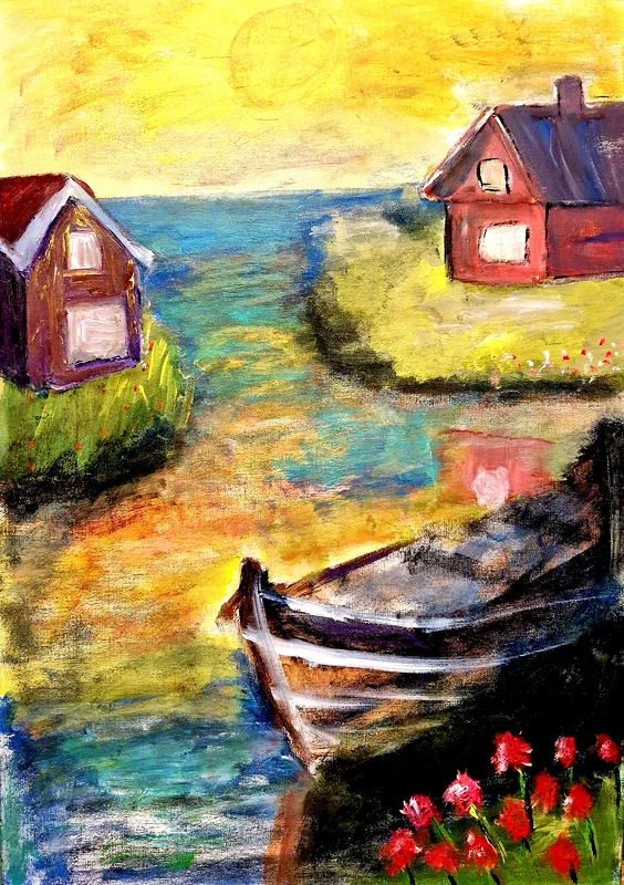 Akrylmålning Landskap-2 av Birgitta Jonsson Bijon Art