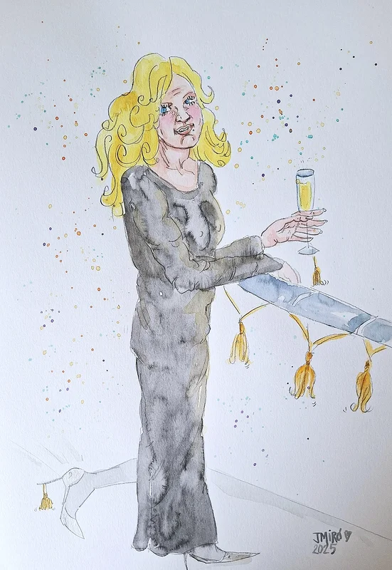Akvarell Maria Montazami av Judith Miró Rodriguez