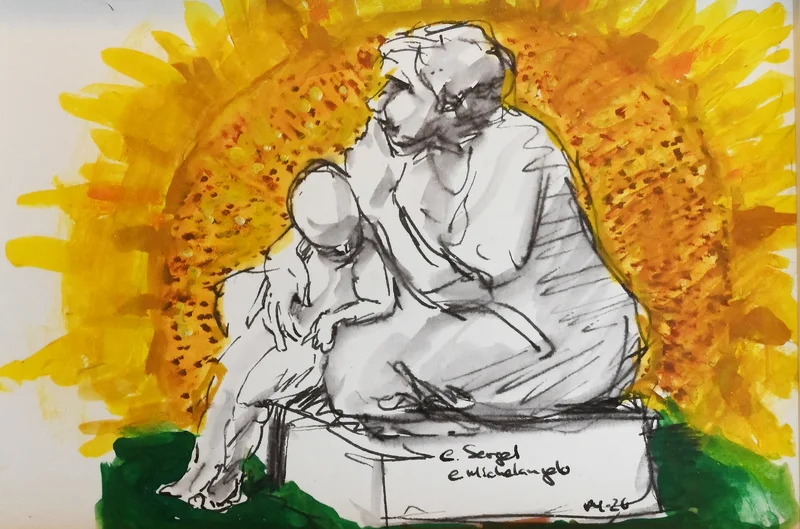Mor och barn, efter Sergel efter Michelangelo av Per Kornhall