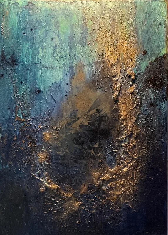 Akrylmålning Dark Blue av Åsa Forslund
