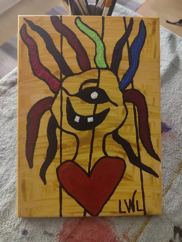 Akrylmålning Rasta girl av Leif Lundberg