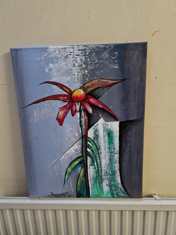 Akrylmålning Acrylic painting flower av Aliart Jaafar