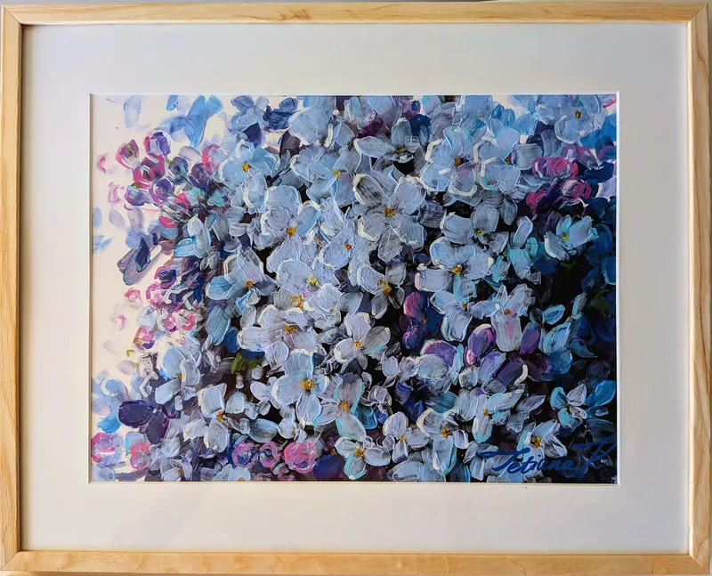 Akrylmålning Lilac fragrance av Tetiana Kozhushko