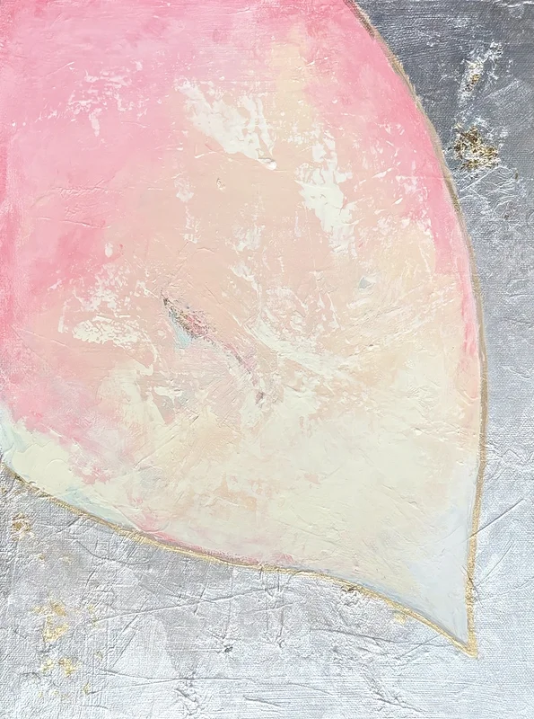 Akrylmålning Petals - pink & silver II av Lee Seger