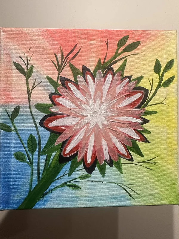 Akrylmålning Dahlia av Kia Berg
