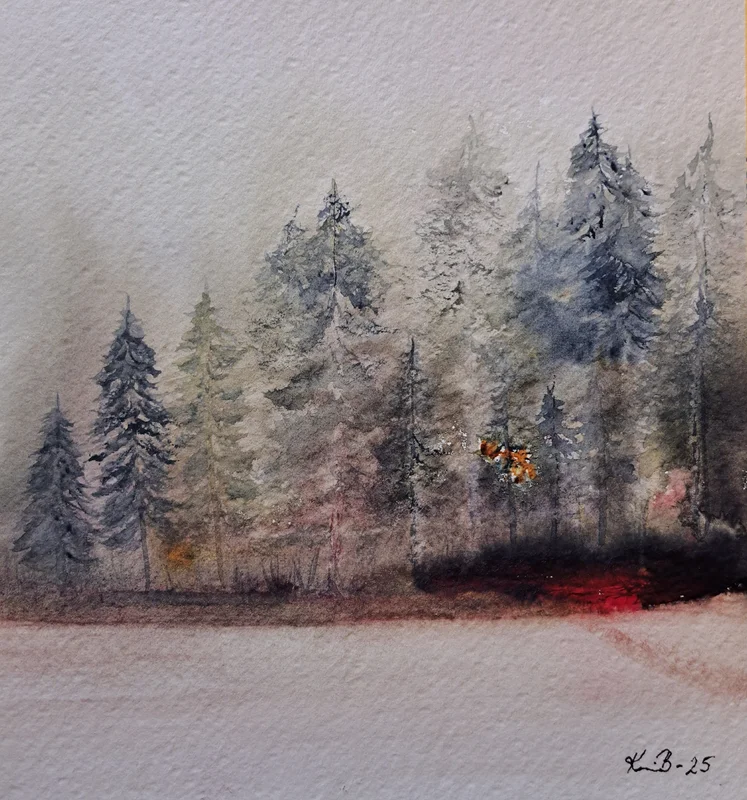 Akvarell Whispers of the mist av Krister Björklund