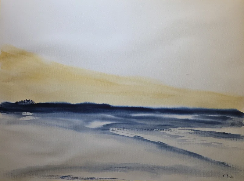 Akvarell The Veil of morning light av Krister Björklund