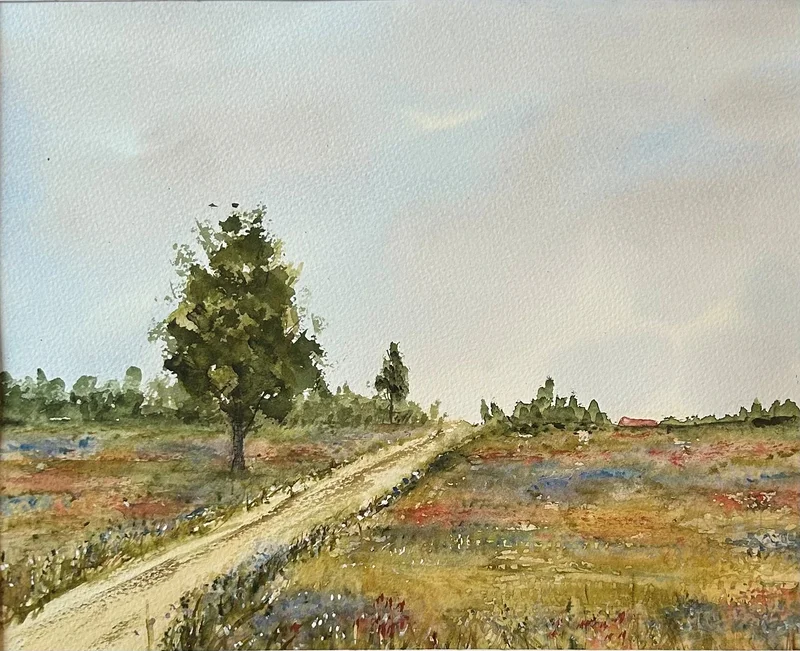 Akvarell Sommaräng av Ann-Charlotte Ahlin
